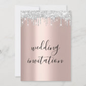 白黒シルバーグレードリップスバラ結婚金ゴールド 招待状 (正面)