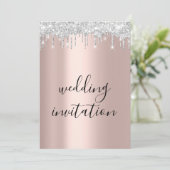 白黒シルバーグレードリップスバラ結婚金ゴールド 招待状 (スタンド正面)