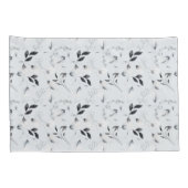 白黒シルバーグレーフローラ葉 枕カバー (裏面-右)