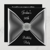 白黒シルバージュエル30th誕生日パーティー 招待状 (正面/裏面)