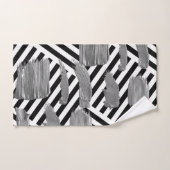 白黒シルバーストライプバスルーム用タオルのセット バスタオルセット (ハンドタオル)