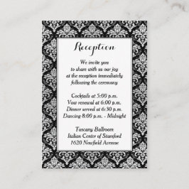 白黒シルバーダマスク披露宴エンクロージャカード エンクロージャーカード