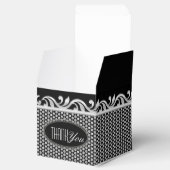 白黒シルバーフルーア結婚ズサンキューパーティー フェイバーボックス (オープン)