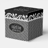 白黒シルバーフルーア結婚ズサンキューパーティー フェイバーボックス (裏面サイド)