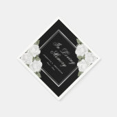 白黒シルバーフローラ追悼式 スタンダードカクテルナプキン (角)