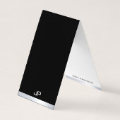 白黒シルバーモダンモノグラムエレガントシンプル 名刺 (裏面)