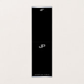 白黒シルバーモダンモノグラムエレガントシンプル 名刺 (外部フラット)