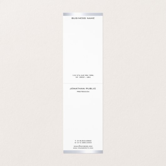 白黒シルバーモダンモノグラムエレガントシンプル 名刺 (内部フラット)