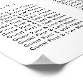 白黒シルバー結婚の座席表 ポスター (角)