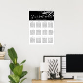 白黒シルバー結婚の座席表 ポスター (ホームオフィス)