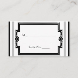 白黒シルバー結婚アールデコ座席表 プレイスカード