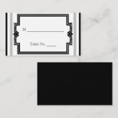 白黒シルバー結婚アールデコ座席表 プレイスカード (正面/裏面)