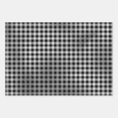 白黒シルバー金ゴールドプレイド ラッピングペーパーシート (正面2)