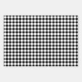 白黒シルバー金ゴールドプレイド ラッピングペーパーシート (正面)