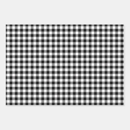 白黒シルバー金ゴールドプレイド ラッピングペーパーシート