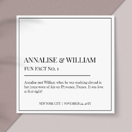 白黒シンプルおもしろいファクト1をアニ結婚ライズ スタンダードカクテルナプキン