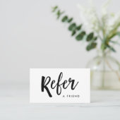 白黒シンプルでモダンな手書きの原稿| 紹介カード (スタンド正面)