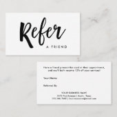 白黒シンプルでモダンな手書きの原稿| 紹介カード (正面/裏面)