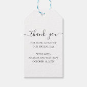 白黒シンプルのスクリプ結婚トの感謝していユー ギフトタグ (正面)