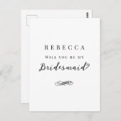 白黒シンプルのブライドメイド提案 ポストカード (正面/裏面)