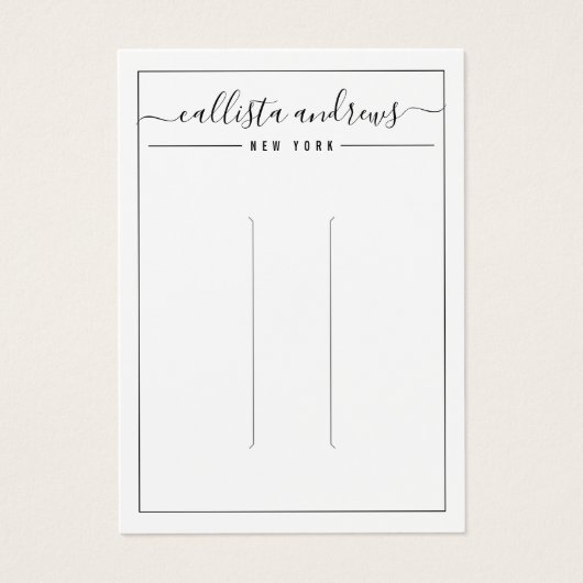 白黒シンプルのヘアクリップ表示カード (正面)