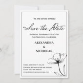 白黒シンプルのモダン保存日 セーブザデート (正面)