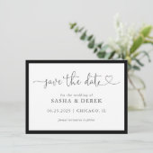 白黒シンプルのモダン保存日 セーブザデート (スタンド正面)