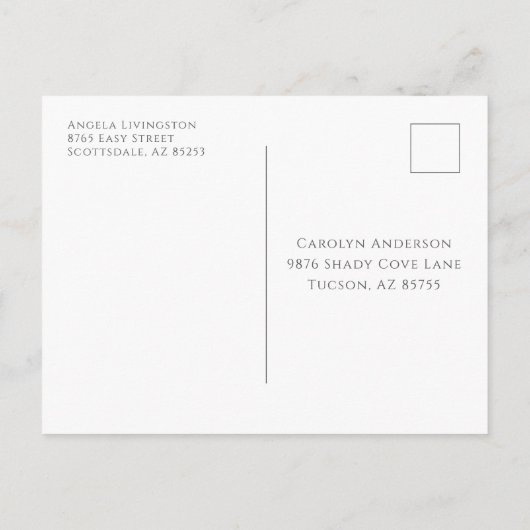 白黒シンプルの事前対応お客様に感謝 ポストカード (裏面)