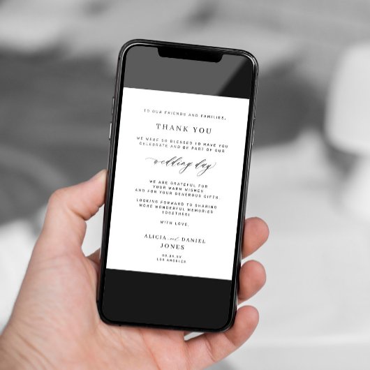 白黒シンプルの写真結婚は感謝してい君 カード