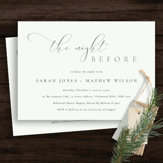 白黒シンプルの夜の招待状 サンキューカード