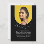 白黒シンプルの葬儀の写真の心の底 サンキューカード (正面)