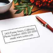 白黒シンプルアドレス矩形 セルフインキングスタンプ