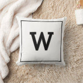 白黒シンプルイニシャルモノグラム クッション (ブランケット)