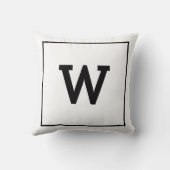 白黒シンプルイニシャルモノグラム クッション (裏面)