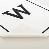 白黒シンプルイニシャルモノグラム シェルパブランケット (3/4)