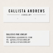 白黒シンプルイヤリング表示カード (正面&裏面)