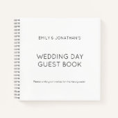 白黒シンプルウェディングデイゲストブック ノートブック (正面)