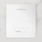 白黒シンプルエレガントミニマル結婚の プレイスカード (外部開封)