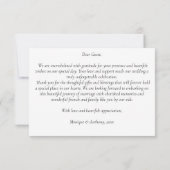 白黒シンプルエレガント結婚の サンキューカード (裏面)