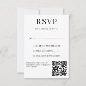 白黒シンプルエレガント結婚の 出欠カード (正面)