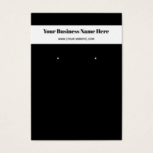 白黒シンプルカスタムイヤリング表示カード (正面)