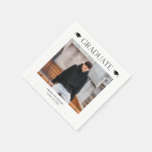 白黒シンプルキャップ写真卒業 スタンダードカクテルナプキン (角)