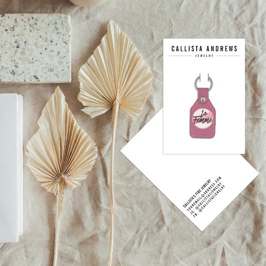 白黒シンプルキーチェーン表示カード