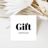 白黒シンプルギフト伝票証明書