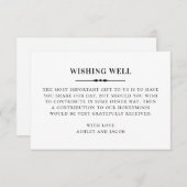 白黒シンプルクラシック結婚の願い井戸 エンクロージャーカード (正面/裏面)