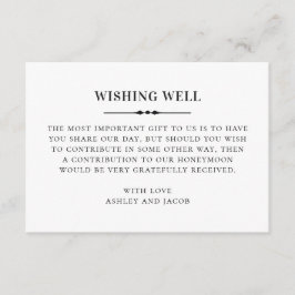 白黒シンプルクラシック結婚の願い井戸 エンクロージャーカード
