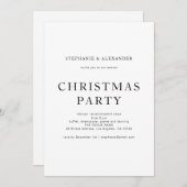白黒シンプルクリスマスパーティー 招待状 (正面/裏面)