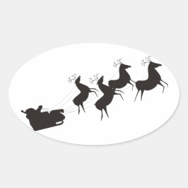 白黒シンプルクリスマス 楕円形シール