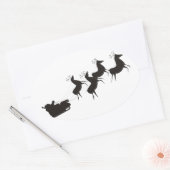 白黒シンプルクリスマス 楕円形シール (封筒)