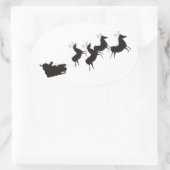 白黒シンプルクリスマス 楕円形シール (バッグ)